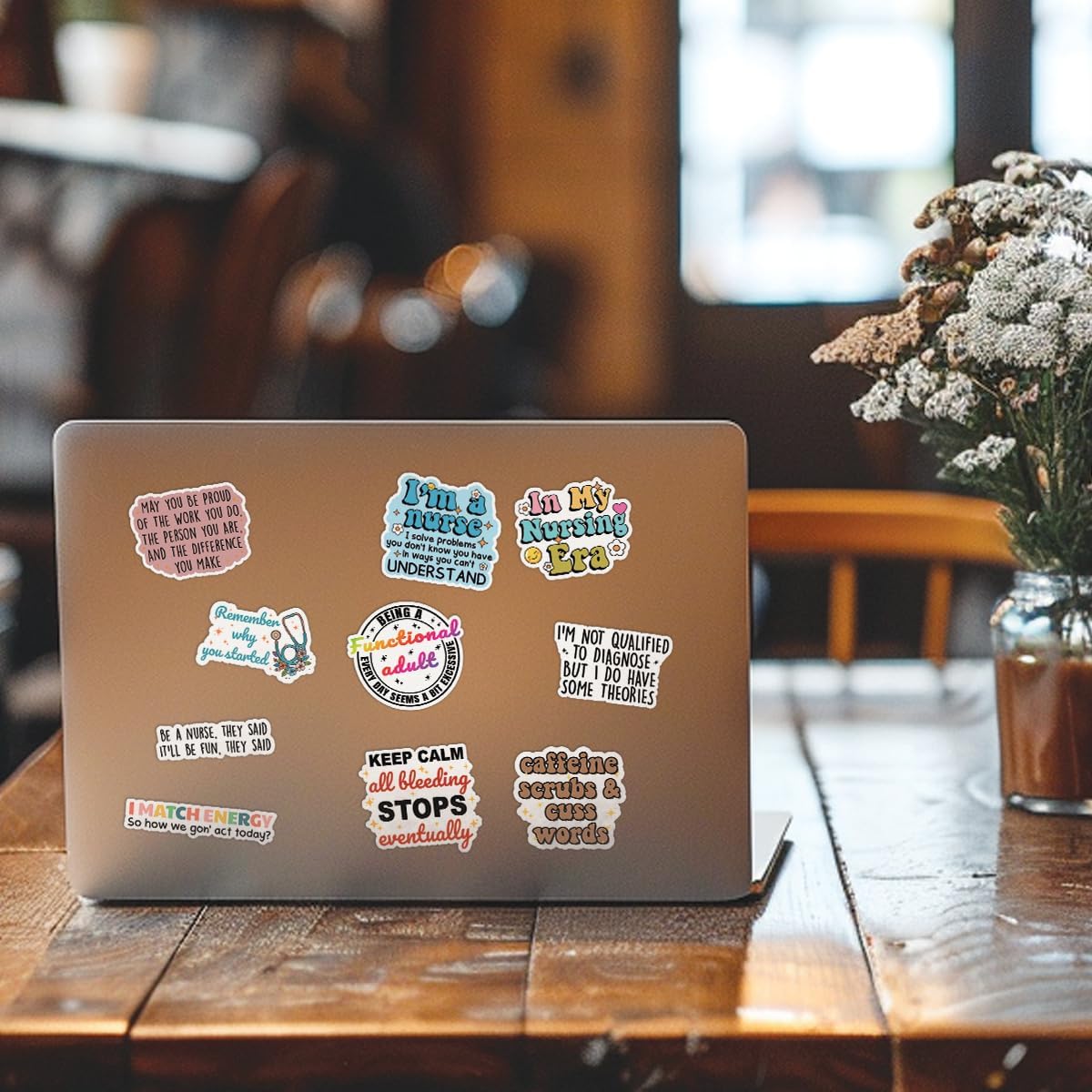 10pcs Nurse Sticker Sheet, Cute Vinyl Decals for Nurses, Nursing Students, Healthcare Workers, Appreciation Gifts, Waterproof, UV-Resistant, for Laptop, Water Bottle, Notebook, Mirror (Design 1) - Image 5
