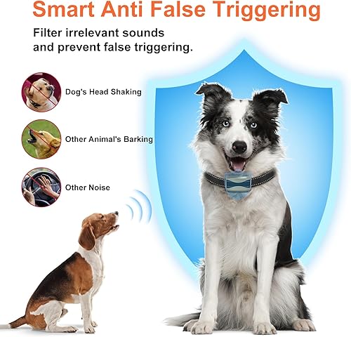 Miniatura 5 de Collar antiladridos BXQ para perros pequeños, medianos y grandes, con 4 modos de entrenamiento y 7 niveles de sensibilidad ajustables, collar