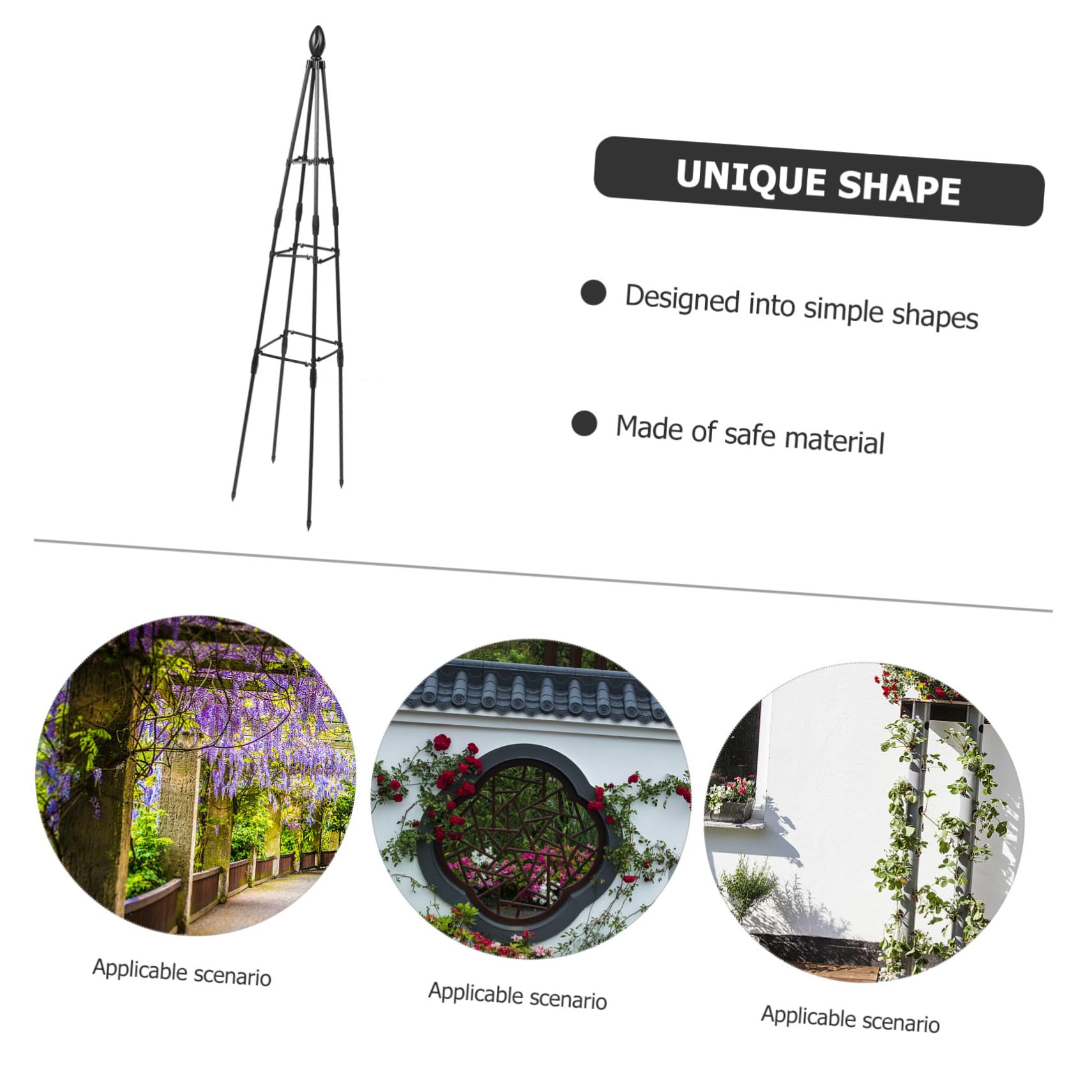 Treillis de Jardin pour Plantes Grimpantes 1 Set en Fer Noir