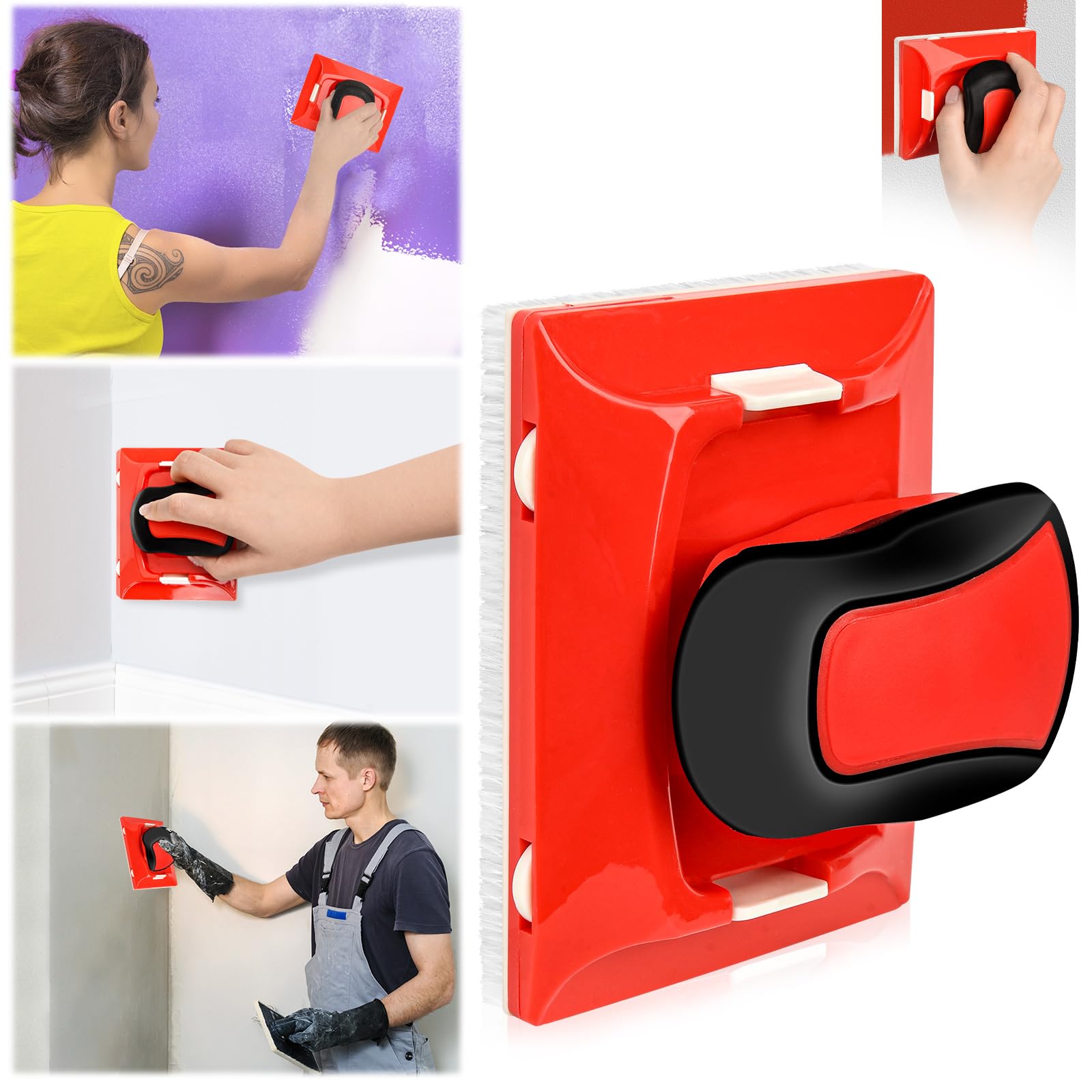 Outil De Bordure De Peinture, Coupe Bordure Pour Peinture, l'Outil Parfait Multifonctionnels, Paint Edger Tool, Pour Mur Et Plafond (Rouge)