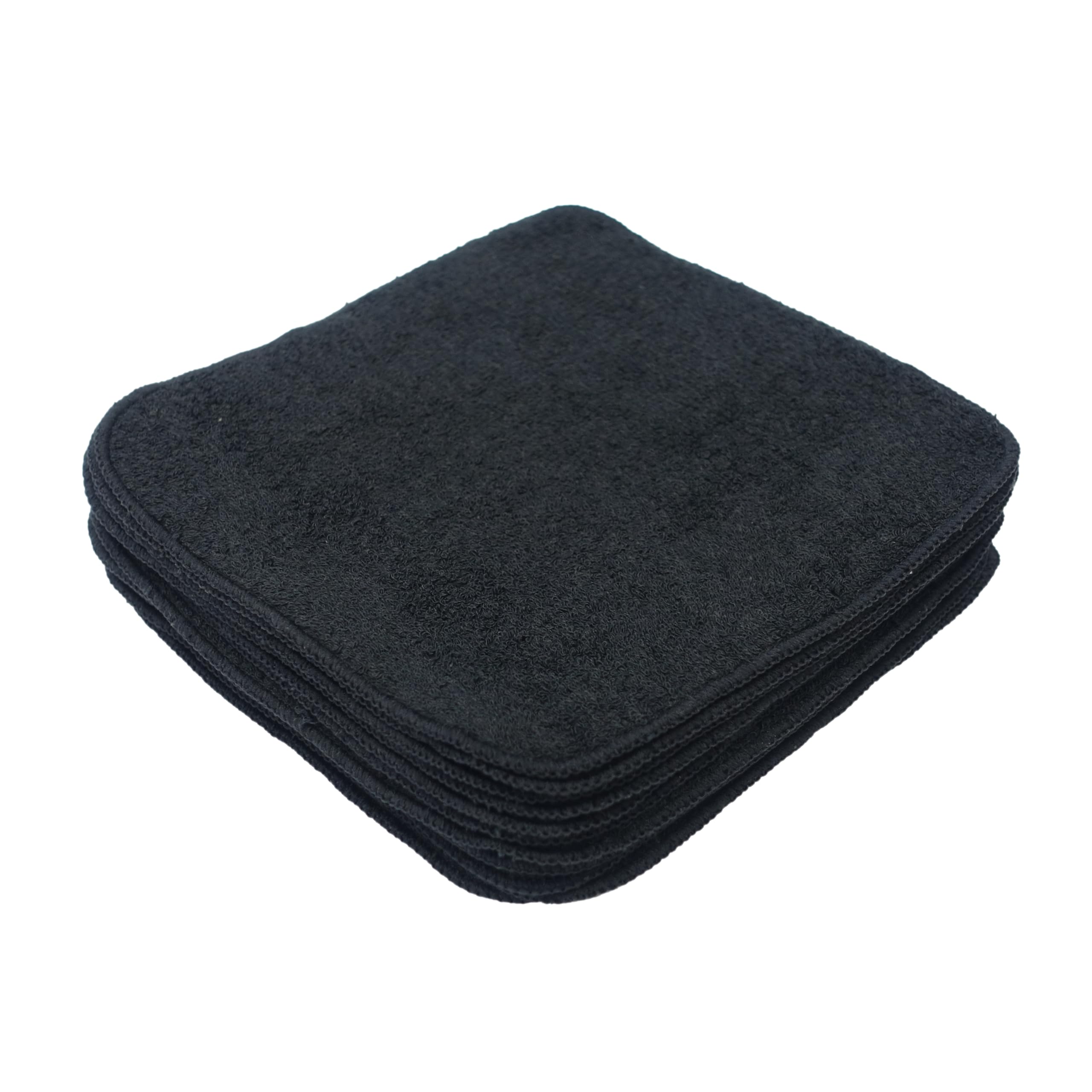MuslinZ Bamboo Cotton Terry Wipes 20x20 cms Face Cloth Washable reuseable Baby Wipes (Black), 20cms - Image 3