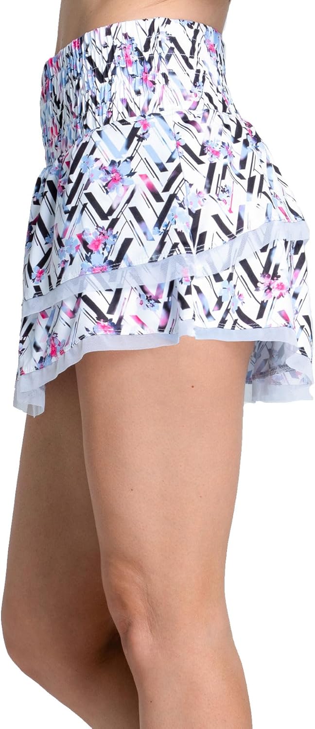 Lucky In Love High Waist Wild Bloom 13.5 Inch Womens Tennis Skirt