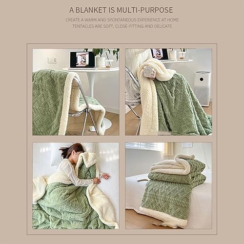 Miniatura 4 de Manta gruesa de imitación de cachemira, suave manta de piel sintética Sherpa para otoño, acogedora manta de vellón para cama, tamaño King extra