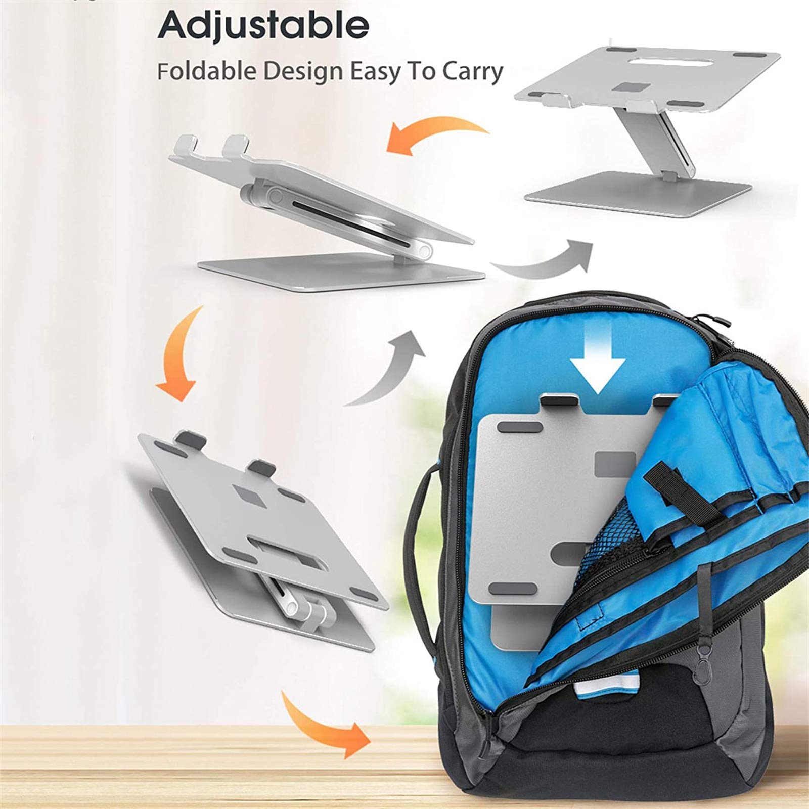 Supporto PC Portatile,Supporto per Laptop Alluminio Ventilato Porta Notebook, Raffreddamento Regolabile Porta PC, Leggero Notebook Riser Compatibile con 10-17pollici Laptop/Tablet