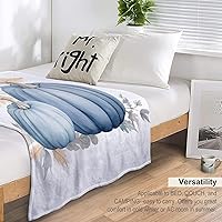 Vista 5 de Manta rústica de calabaza azul polvoriento, con estampado de acuarela, Acción de Gracias o Halloween, manta suave de 30 x 40 pulgadas, acogedora