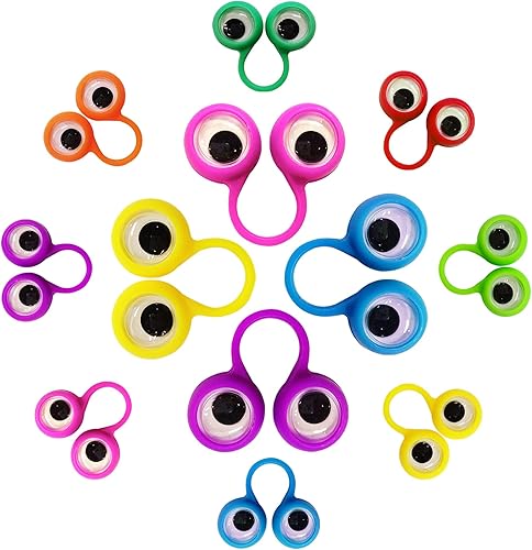 Miniatura 4 de Marionetas de dedo de ojo Googly Eye Finger Puppets Wiggly Eyeball Finger Puppet Rings Eye Finger Toy Party Favor 8 colores con dos tamaños
