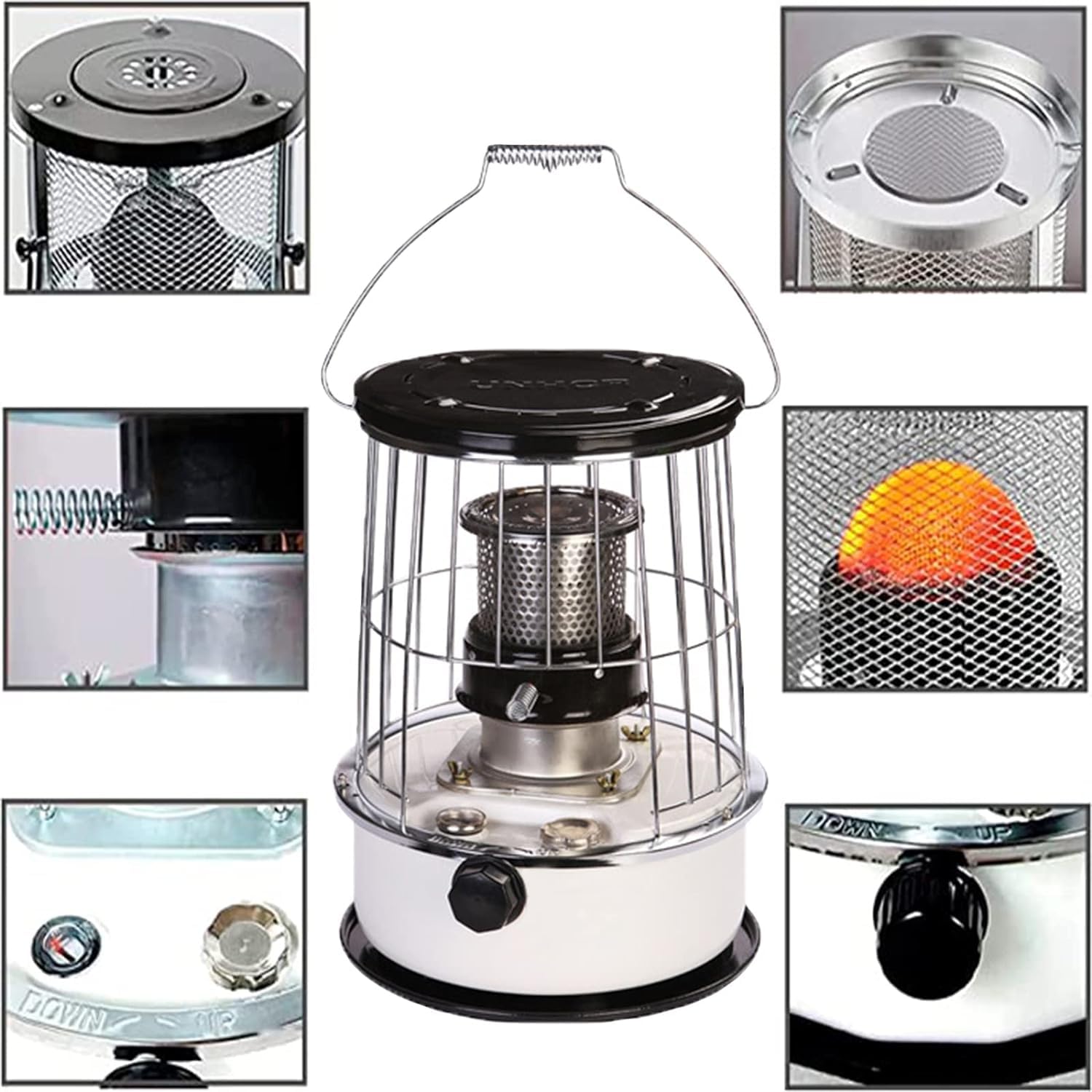 Estufa de Queroseno Interior eficiente con extintor automático, Calentador de Queroseno de 6 litros para Interiores sin Dispositivo de calefacción eléctrica