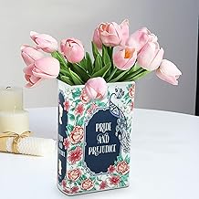 Decorative Ceramic Book Vase for flowers, Cute Vase for Bookshelf Decor, Creative Gifts for Book Lovers, Modern Personalised Ornaments for Floral Arrangement Home Bedroom Living Room Office (3)