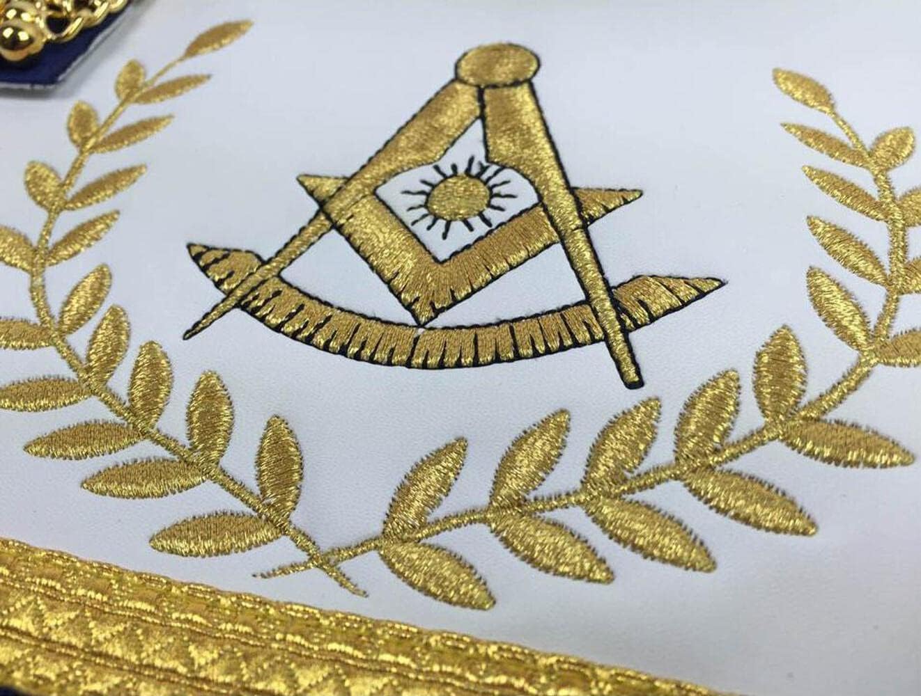 BRICKS MASONS Past Master Blue Lodge Apron - White & Purple with Gold Fringe