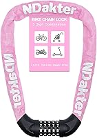 Vista 46 de NDakter Cerradura de cadena para bicicleta, combinación de 5 dígitos, resistente, antirrobo, cerradura de bicicleta de seguridad