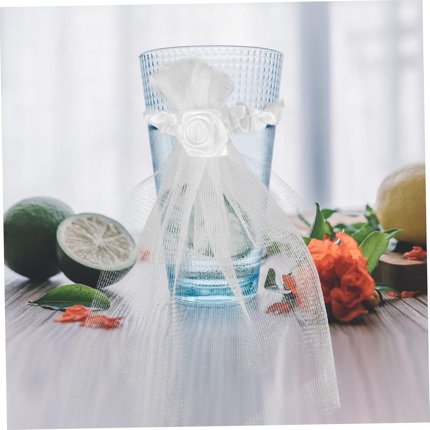 Bride and Groom Wine Glass Cover Cloth Wedding Photos