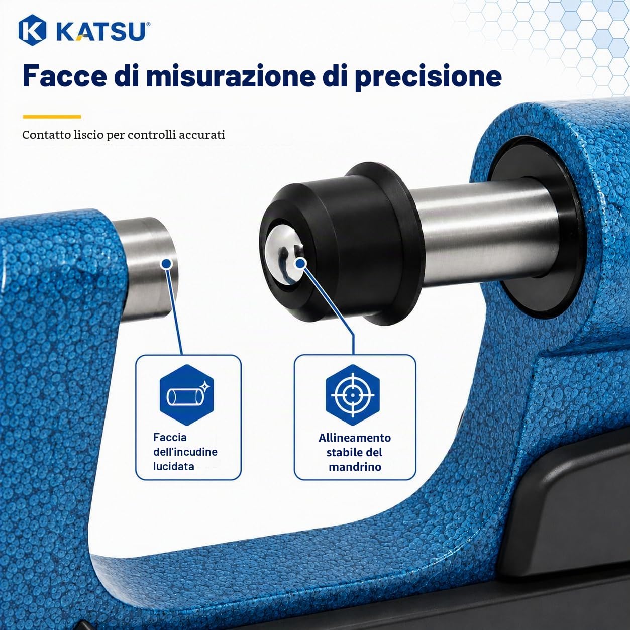KATSU Micrometro Digitale 0-25 mm / 0-1" Alta Precisione LCD Micrometro Elettronico Esterno Calibro Digitale Millesimale Misura Inch/Metric con Modalità Assoluta e Incrementale 401330A