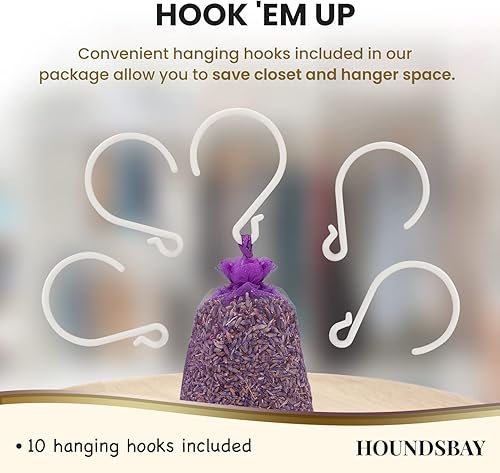 Miniatura 4 de 10 bolsitas de lavanda, sobres perfumados totalmente rellenos con ganchos para colgar, perfectas para armarios, cajones, automóviles, bolsas de