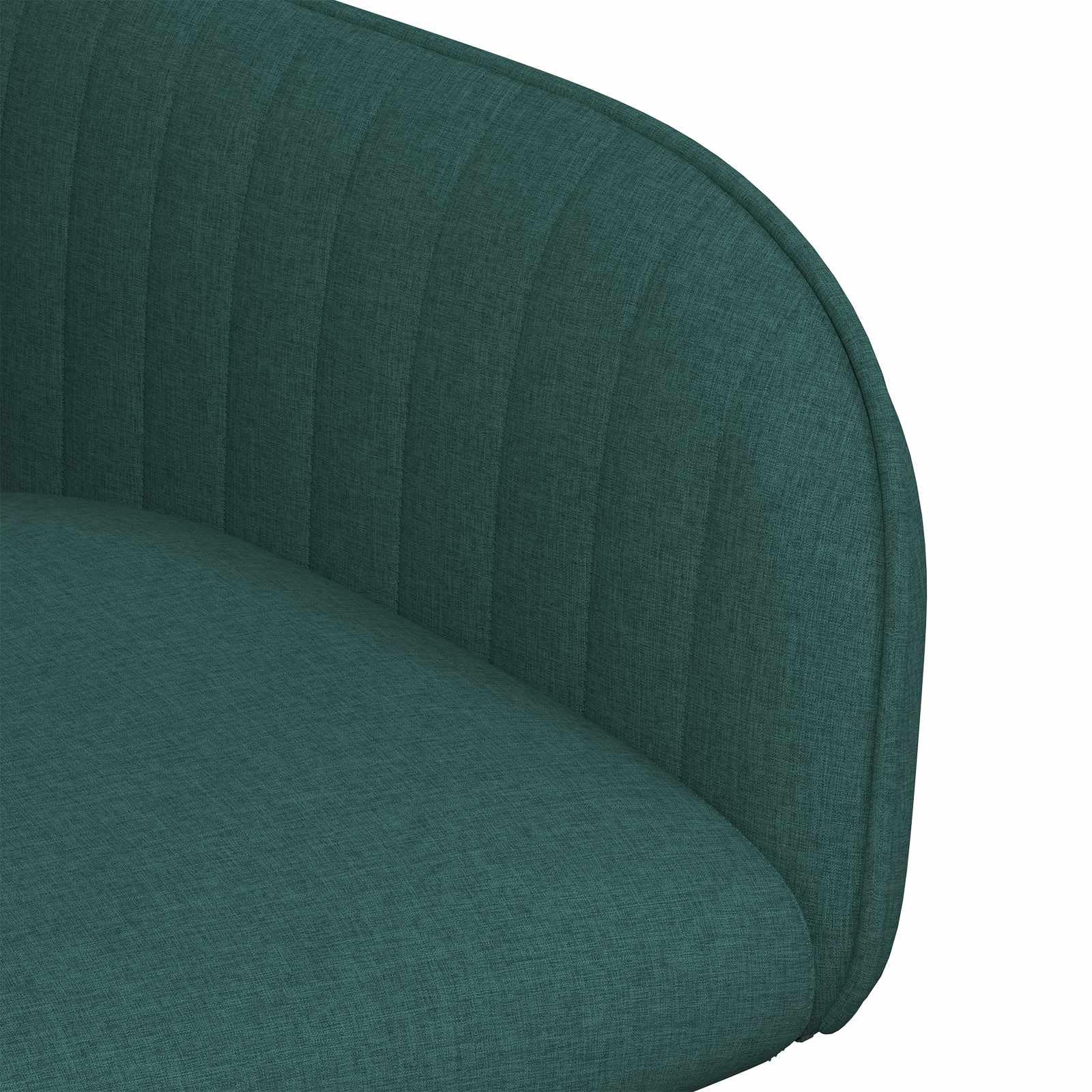Krzesło do jadalni, zestaw 4 szt., ciemnozielone krzesło tapicerowane z podłokietnikami z tkaniny i metalowym stelażem, ergonomiczny komfort siedzenia, skandynawskie wzornictwo