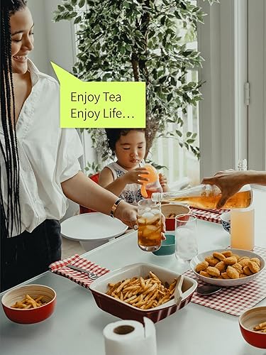 Miniatura 7 de TeeLux Bolsas de té helado dulce, té verde mezclado con té dulce natural, té verde helado refrescante de tamaño de un cuarto de galón, cero azúcar,