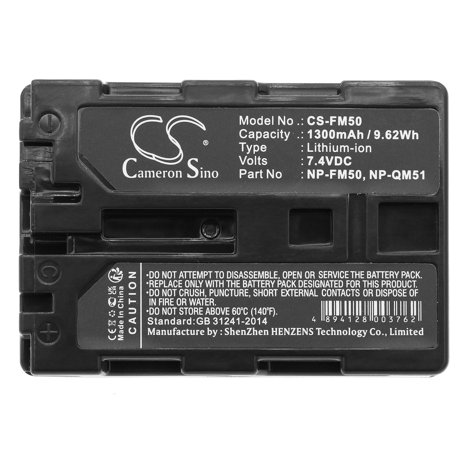 Battery for Sony Cyber-Shot DSC-R1, 7.4V, 1300mAh, Li-ion