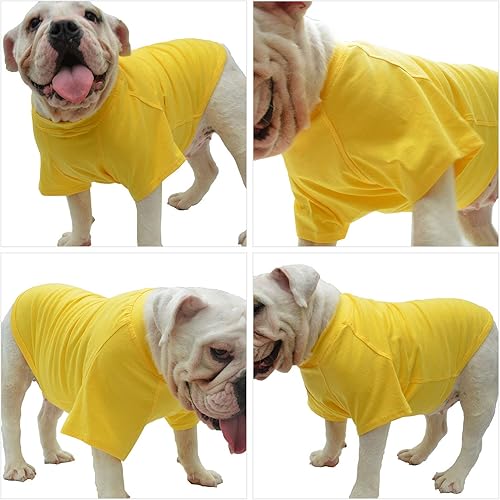 Miniatura 9 de Lovelonglong 2019 - Ropa para mascotas, Disfraces para Perro, Ropa Camisetas en blanco para Perros Grande Medianos Pequeños 100% Algodón 18 Colores,