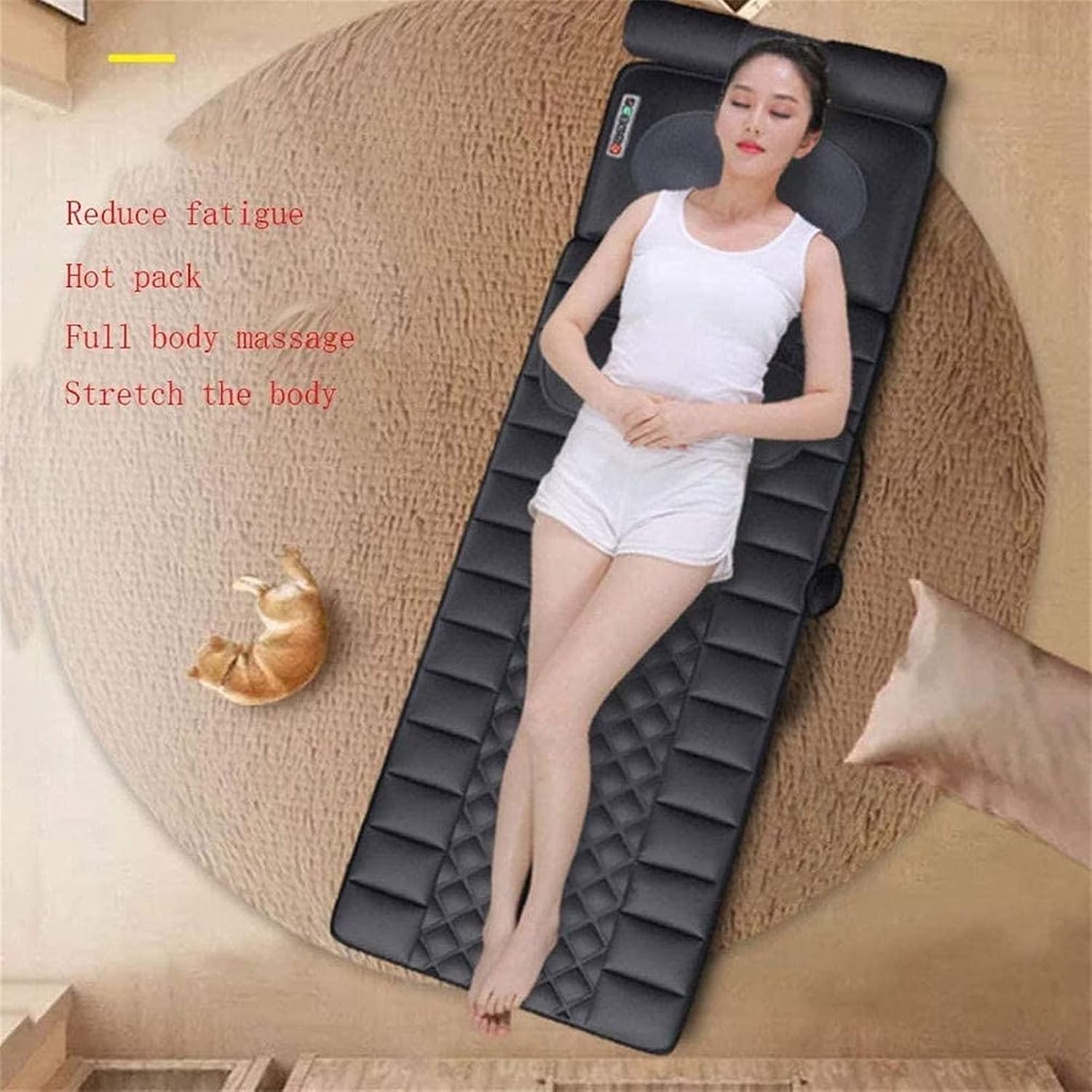 Heating Pad Massage Mat with Heat,10 Vibration Motors Massage Mattress Pad, Heated Full Body Massager Cushion Including Back, Neck, Lower Back, Lumbar & Thigh, 9 Massage Styles Ma