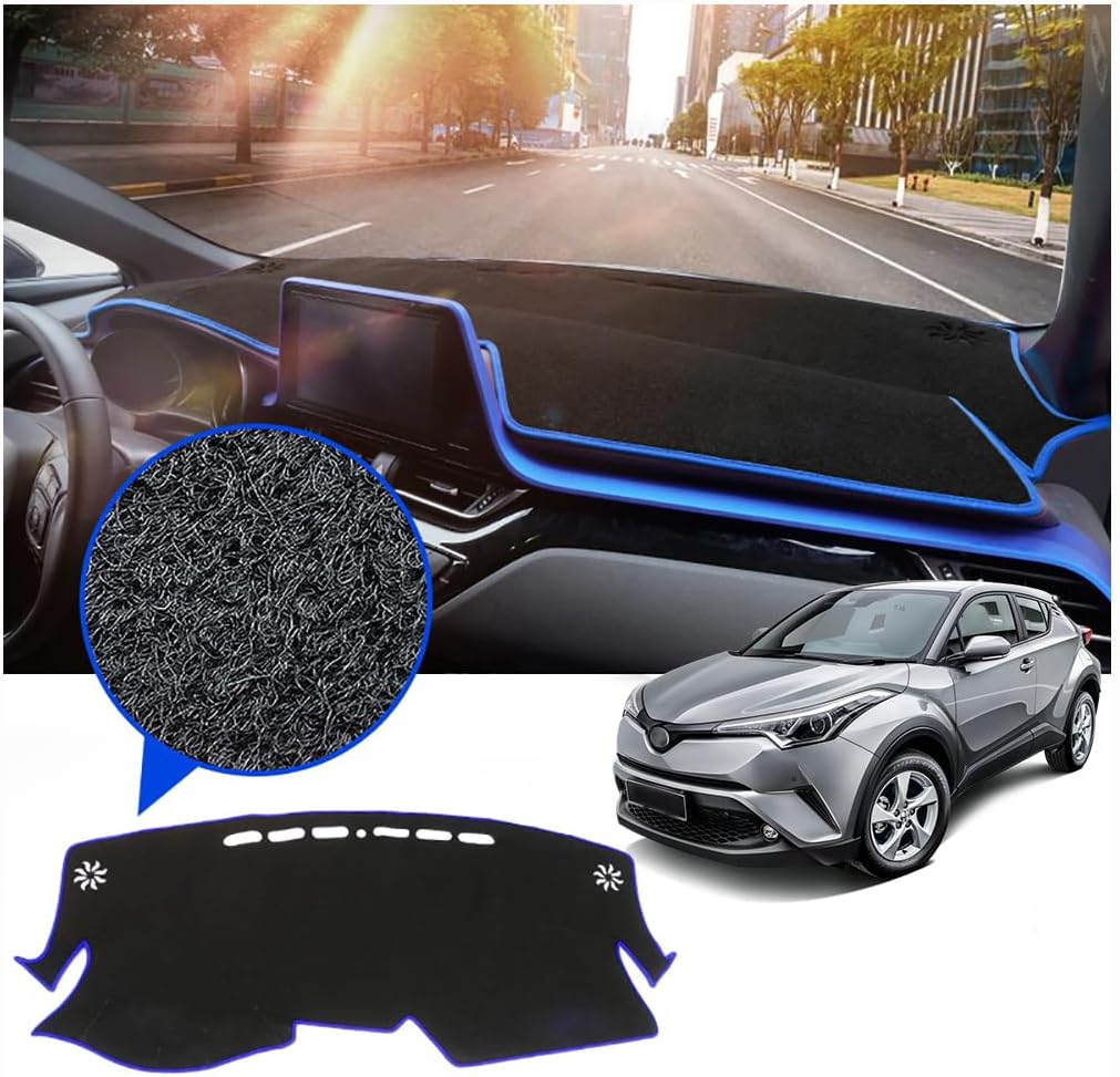 BEERTE Black Car Dash Cover for Toyota CHR 2017-2025 Protector Sunshield Cover Dash Mat Pad CH-R Dashboard Center Console Cover (Polyester)