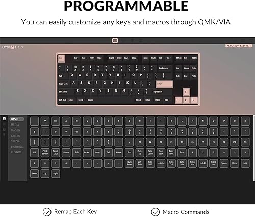 Miniatura 4 de Keychron K1 Pro Teclado mecánico inalámbrico personalizado, 80% diseño QMKVIA programable, retroiluminación RGB ultra delgada de perfil bajo