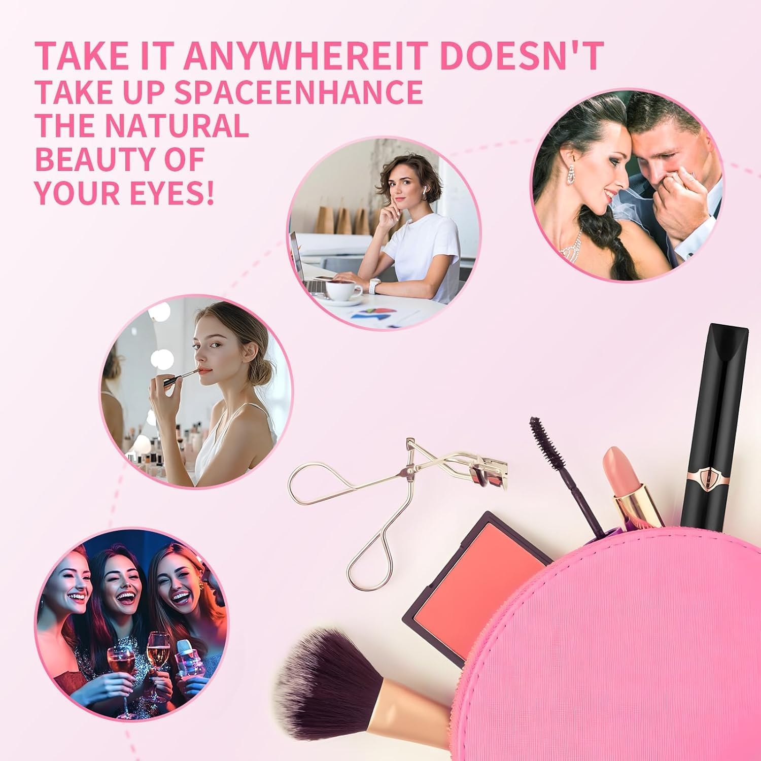 Heated Eyelash Curler,Electric Eyelash Curler Rechargeable with Fast 10s Heat-Up Lash Curler for Makeup Natural Curling Eye Lashes and 24 Hours Long Lasting