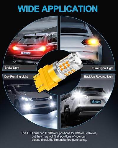 Miniatura 89 de Yorkim Bombilla LED 1157 roja 1157 bombilla de freno LED 2357 bombilla LED 2057 luces LED rojas 7528 BAY15D lámpara de repuesto para luces de freno