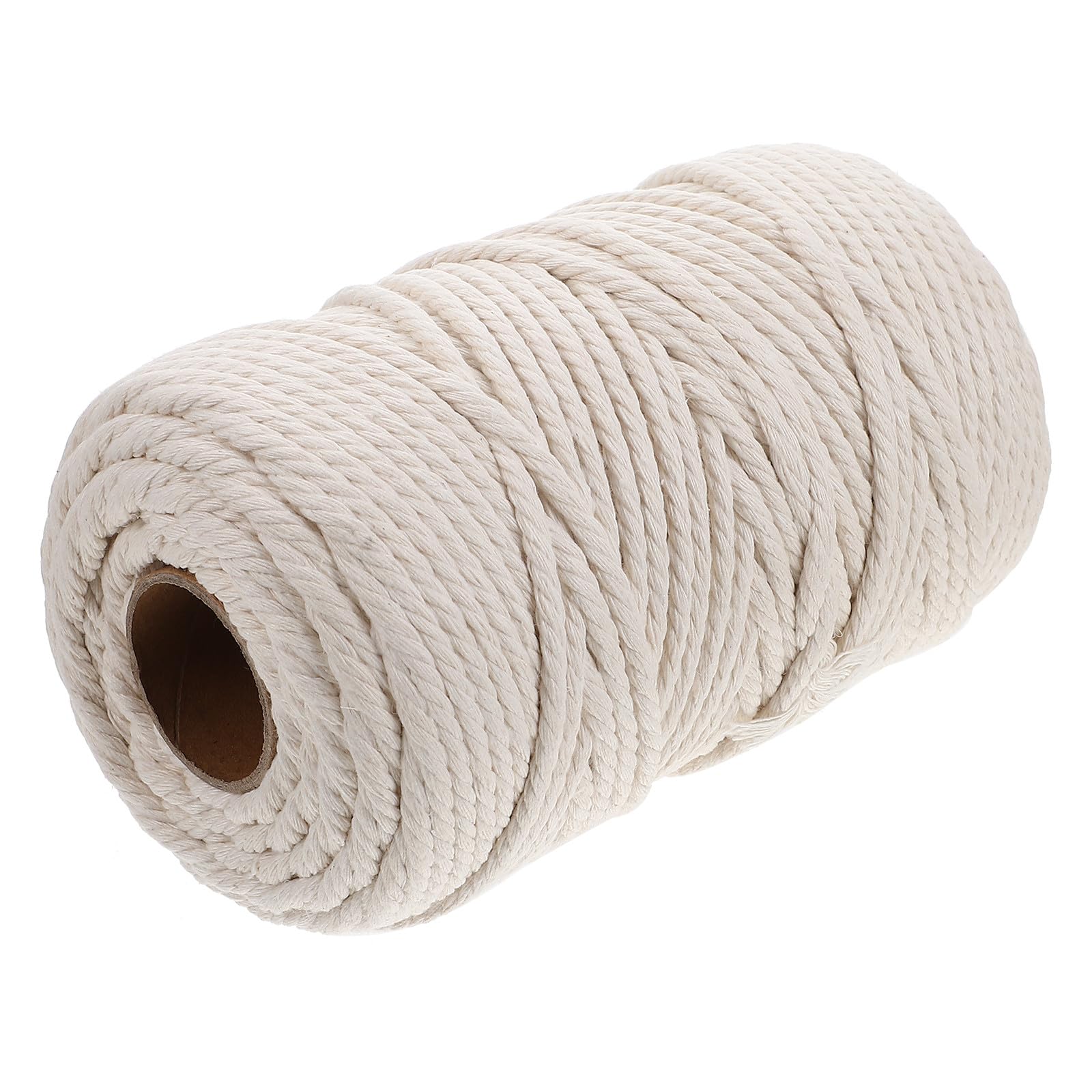 TOYANDONA Cordoncino di Cotone Intrecciato Fai da Te Bianco 6Mm 100m, Spago di Cotone Spesso e Resistente per Macramè, Decorazioni Casa e Giardinaggio, Accessori Artigianato Manuale