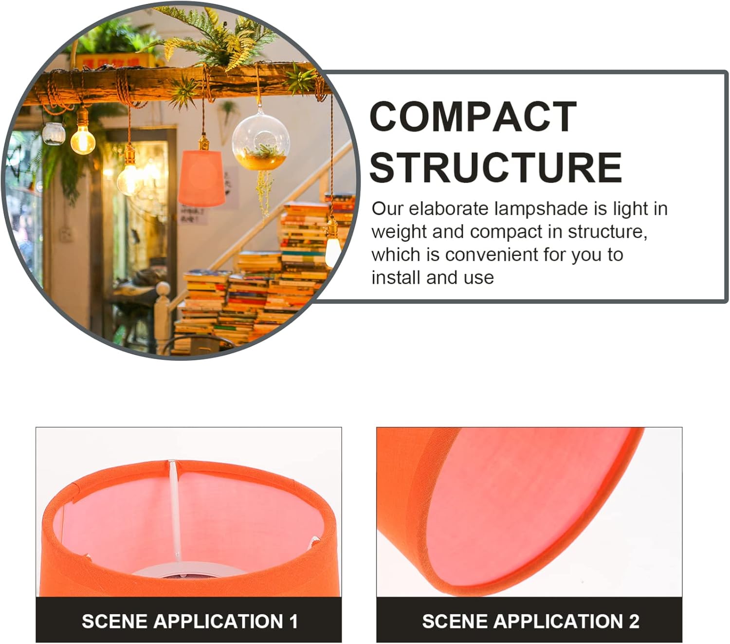 Beavorty Chandelier Shades Cloth Lampshade Cloth Pendant Lamp Cover Chandelier Small for Table Floor Light Orange Small s