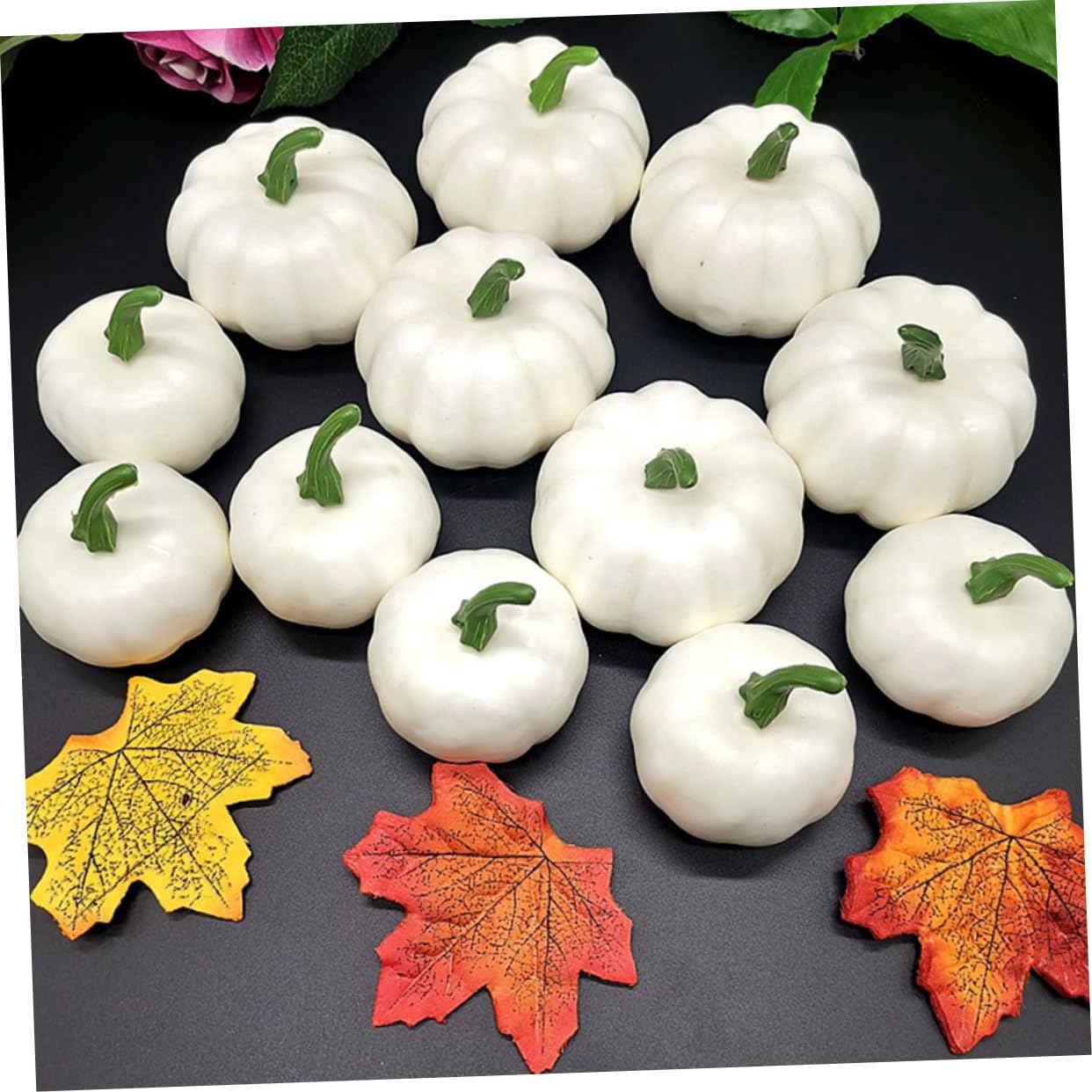 Ciieeo 36 STK Simulierter weißer Kürbis Halloween Pumpkin halloweenkürbis Schaumse lose -Ornament weihnachtsdeko - -Dekorationen Plastik