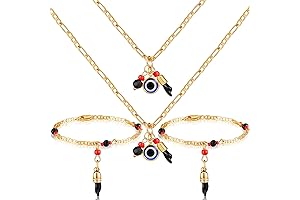 2 Pcs enchapados en oro Asabaches para bebes Collar de protección de...