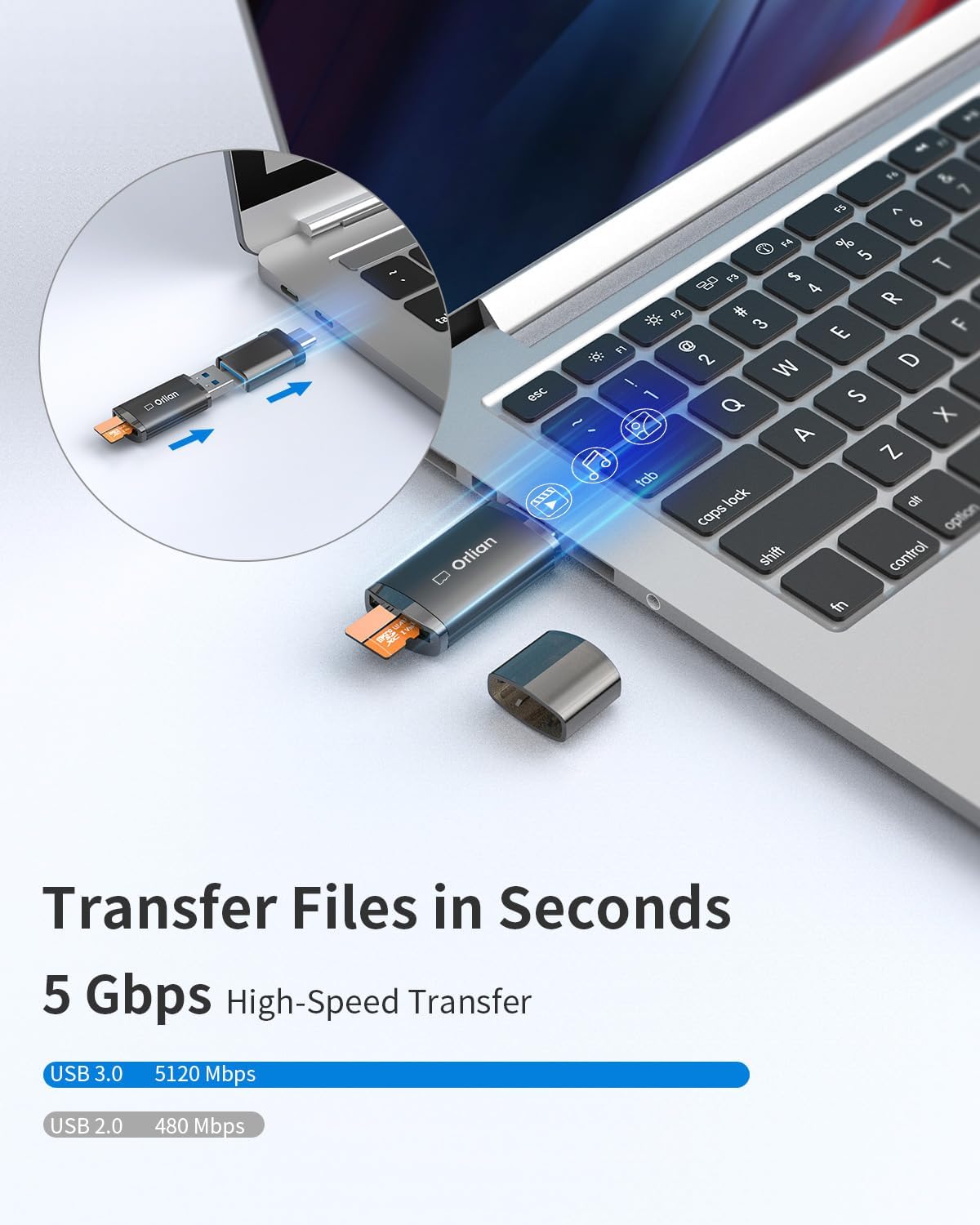 Paquete de 10 lectores de tarjetas micro SD USB 3.0, adaptador de tarjeta de velocidad de 5 Gbps compatible con Windows, Mac MacBook Pro/Air, iPhone 15 Pro/Max, Android y más, negro (tarjeta micro SD