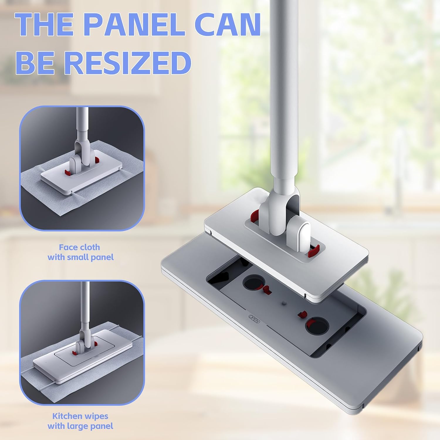 2026 New Upgraded Sweep & Mop Kit - Compatible with Swiffer Pads, Snap Grip Mini Mop 2-in-1, Durable Hardwood Flooring, Tile, Marble Cleaning Tools, Home and Kitchen Essentials, with 20 Dry Cloths