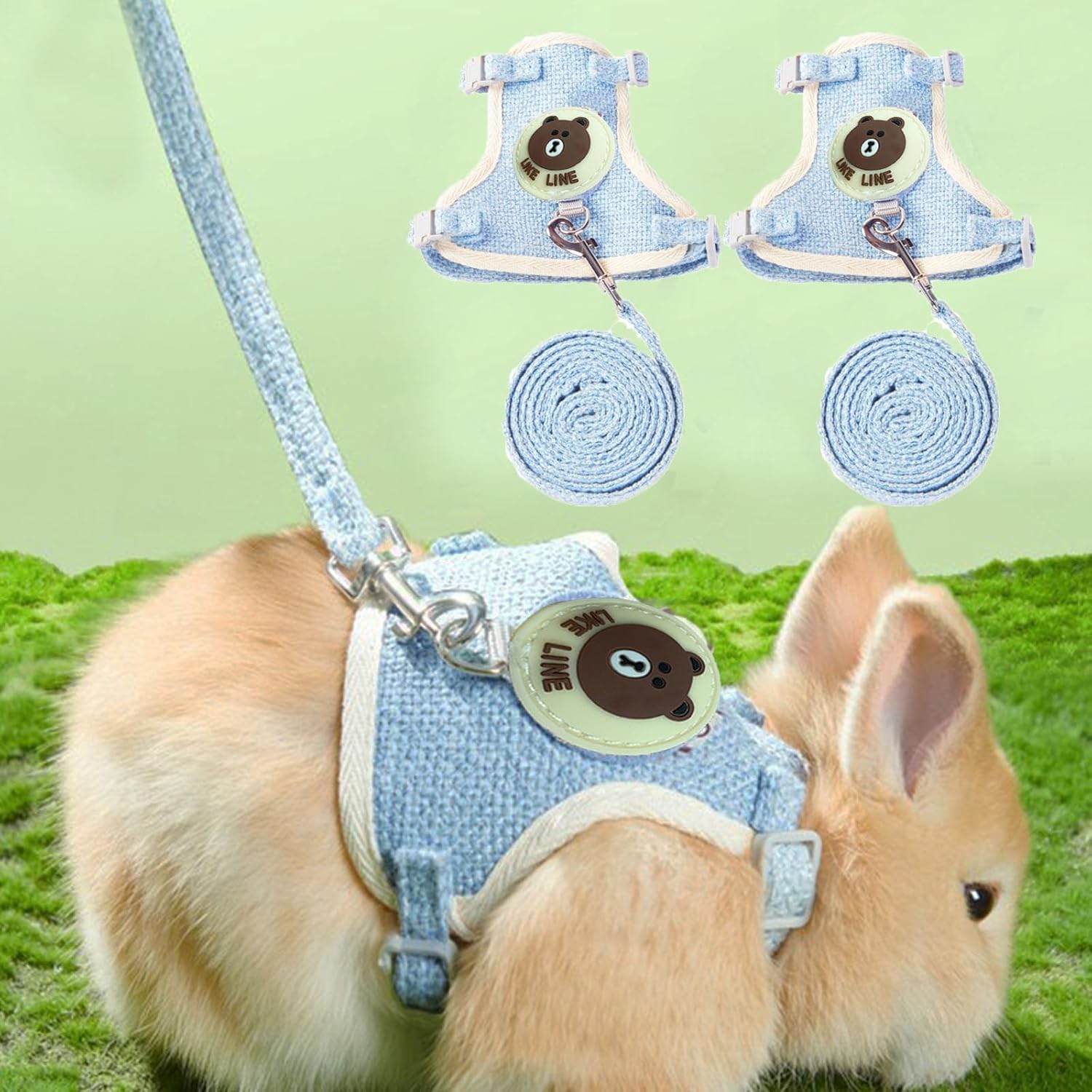 Rabbit Harness and Leash Set 2 Pieces Adjustable Bunny