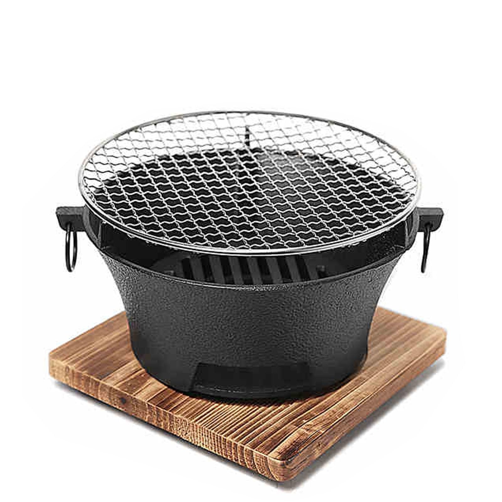 Żeliwny piec węglowy, grill Hibachi, przenośny grill BBQ, mały grill żeliwny, narzędzie do grillowania na kempingu, do grillowania w pomieszczeniach i na zewnątrz (30 cm/12 cali)