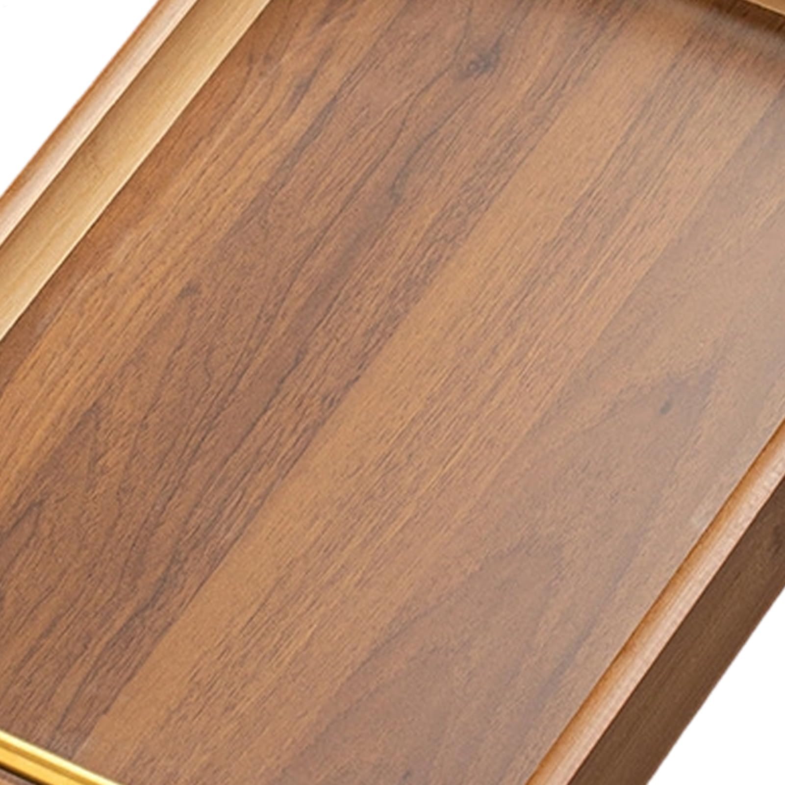Bandeja de madera retro, bandeja decorativa antiderrames para el hogar, dormitorio, hotel, apartamento, mesa de bar, ideal para alimentos, bebidas y desayuno, elegante decoración de madera