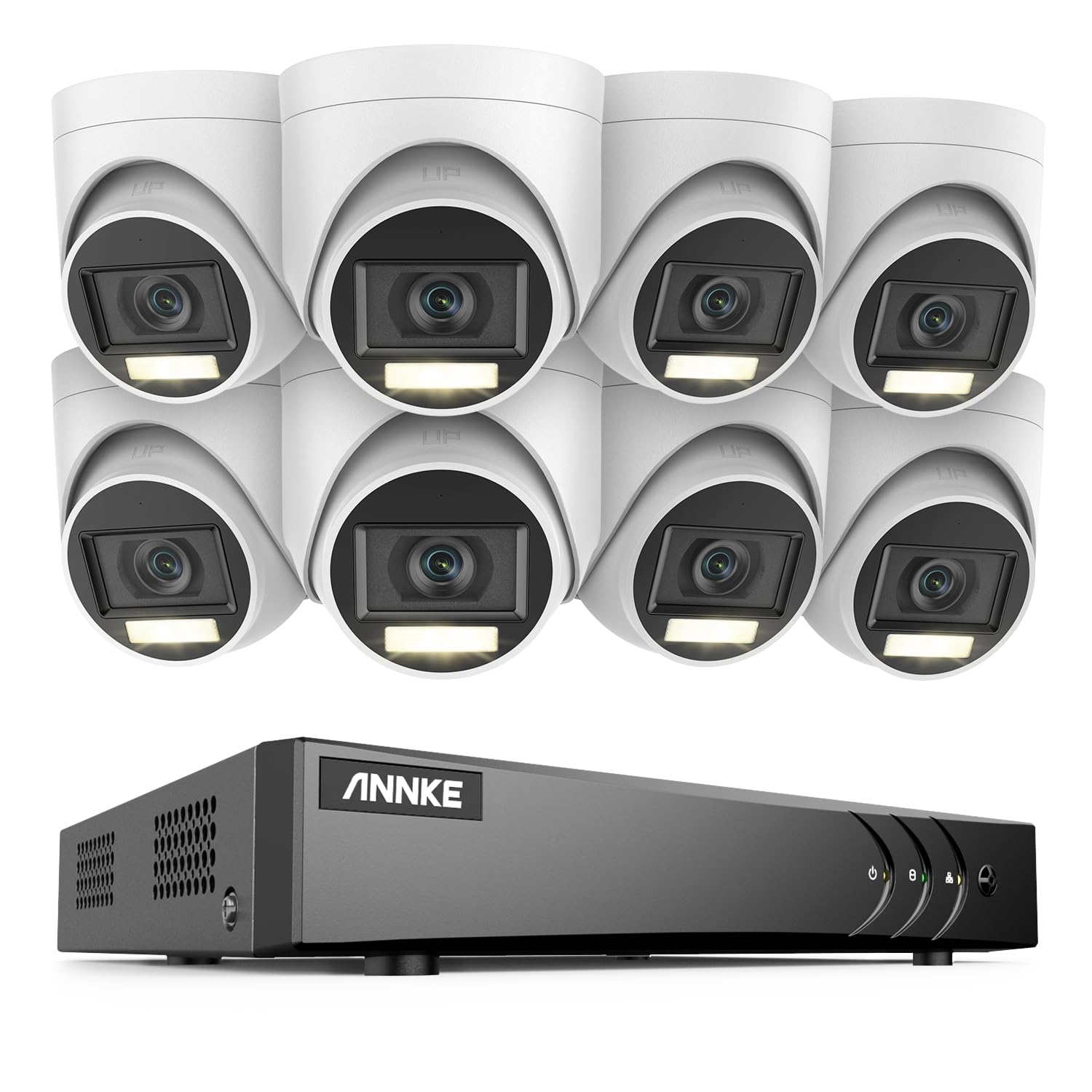 ANNKE 1080p przewodowa kamera do monitoringu zewnętrznego, zestaw z audio, 16-kanałowy 3K Lite DVR z kamerami 8 x 2 MP z podwójnym światłem, kolorowym widokiem nocnym, rozpoznawaniem ludzi/pojazdu