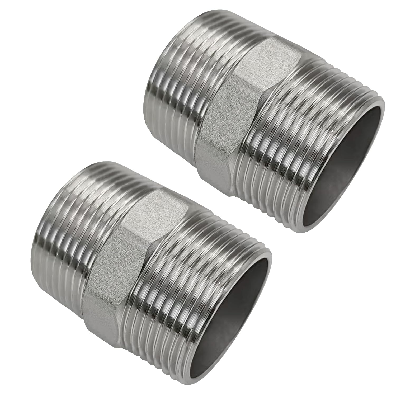 Beduan 1.25 Male NPT Hex Nipple Stainless Steel Pipe Fitting 2PCS