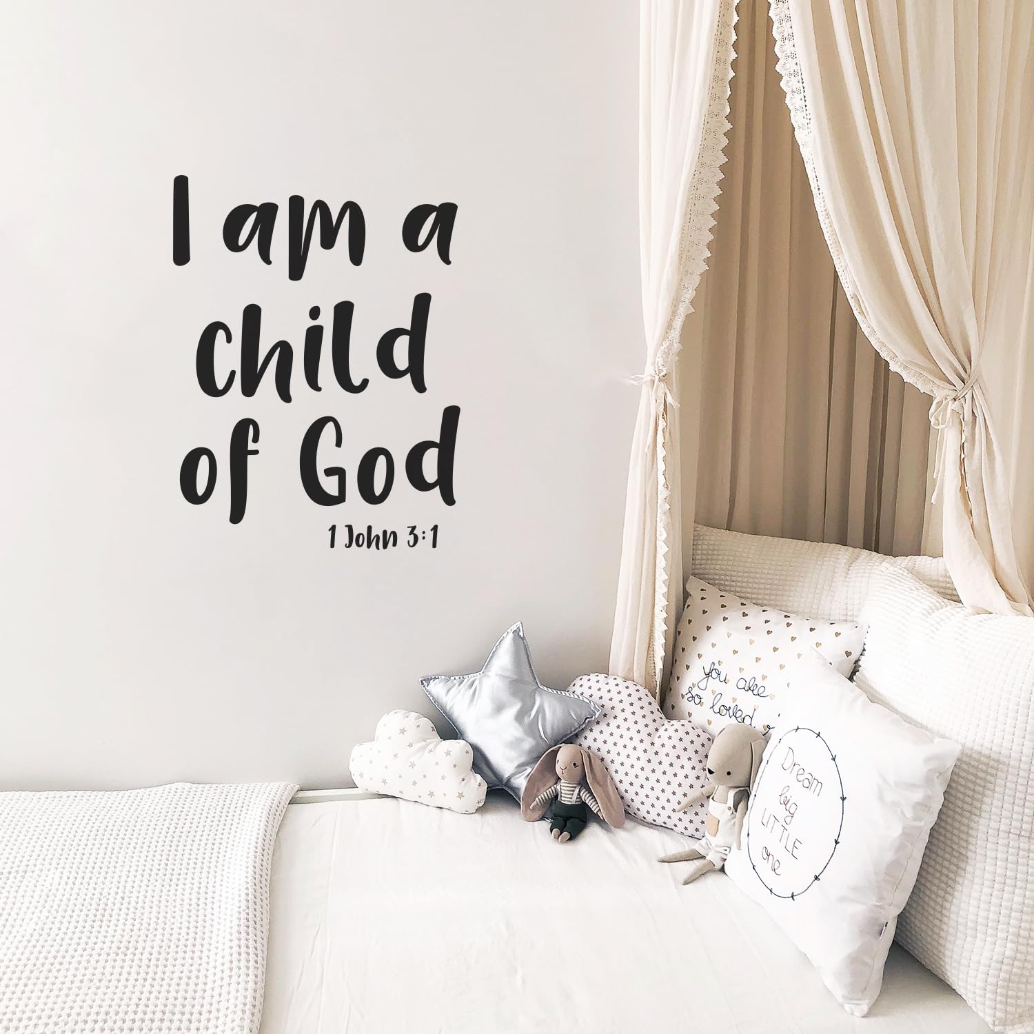 Vinyl Wall Art Decal - I Am A Child of God 1 John 3:1-30" x 23" - Religious Spiritual Faith Home Decor Wall Decals - Christianity Inspirational Words