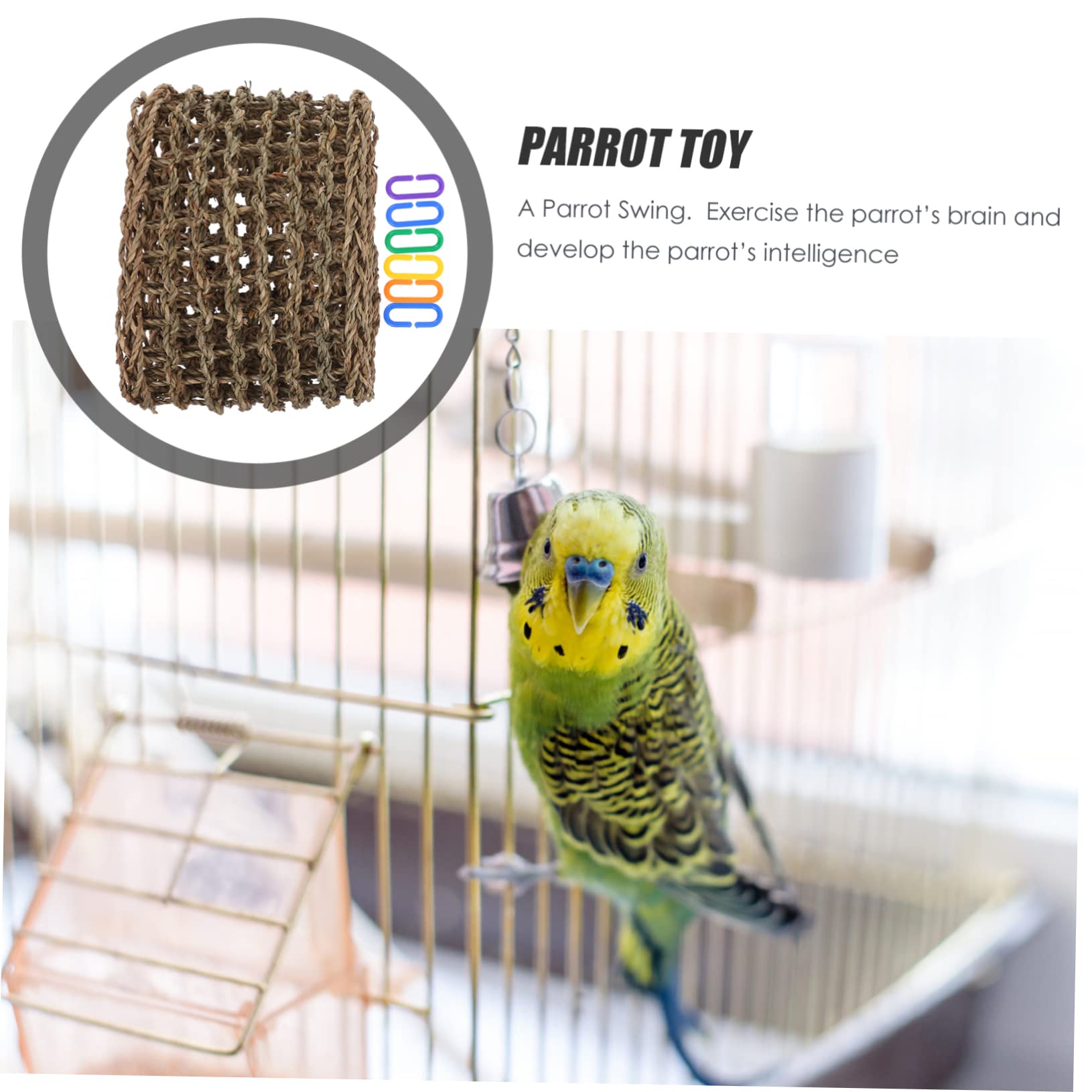 Kisangel Percha Colgante para Pájaros Juguete Trepador para Loros y Periquitos Soporte De Hamaca para Pájaros para Jaulas De Aves y Juguetes Colgantes Decorativos