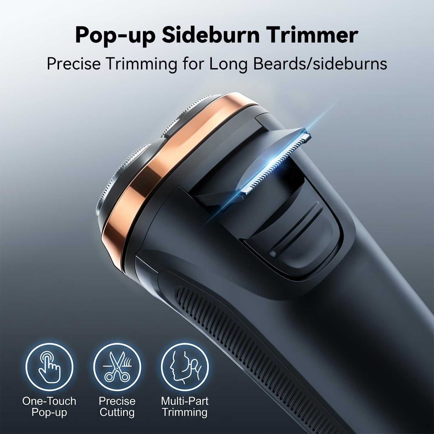 Ordele Electric Razor for Men, 2026 Upgraded Electric Shavers for Men, USB-C Rechargeable, Wet & Dry Shaver with Pop-up Trimmer and Travel Case (Orange) view 2