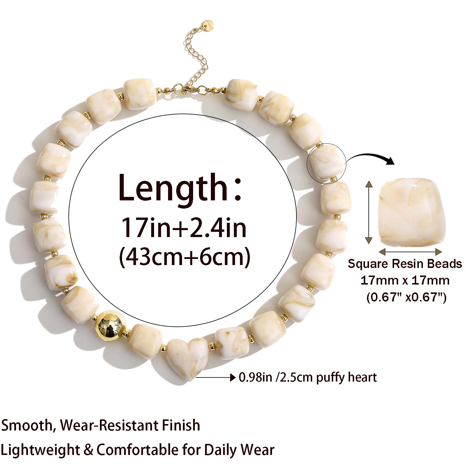 Colorful Resin Chunky Beaded Choker Necklace for Women, Summer Beach Jewelry — view 2