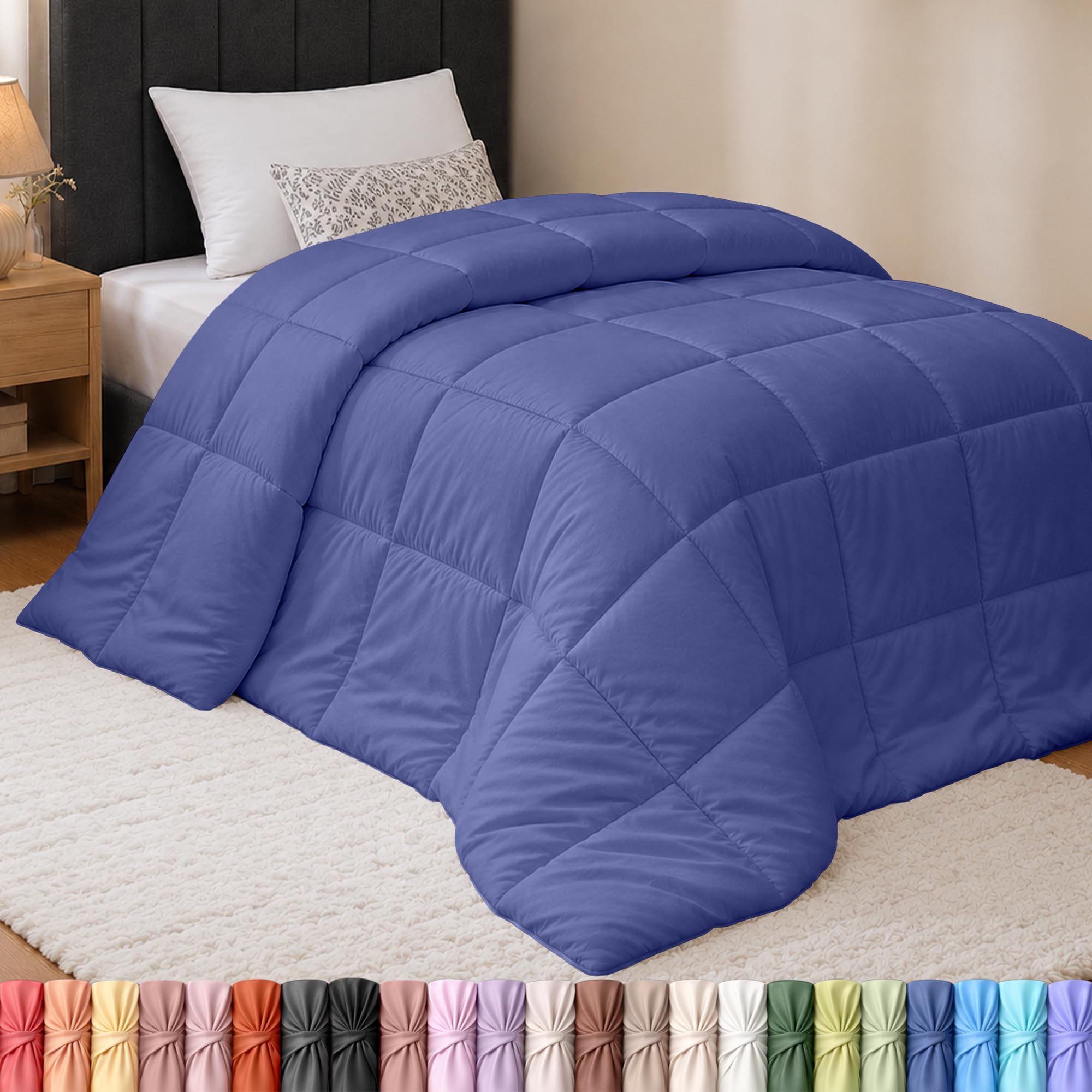 Utopia Bedding Twin Comforter, Duvet Insert, Slate Blue, 64 x 88 Inches