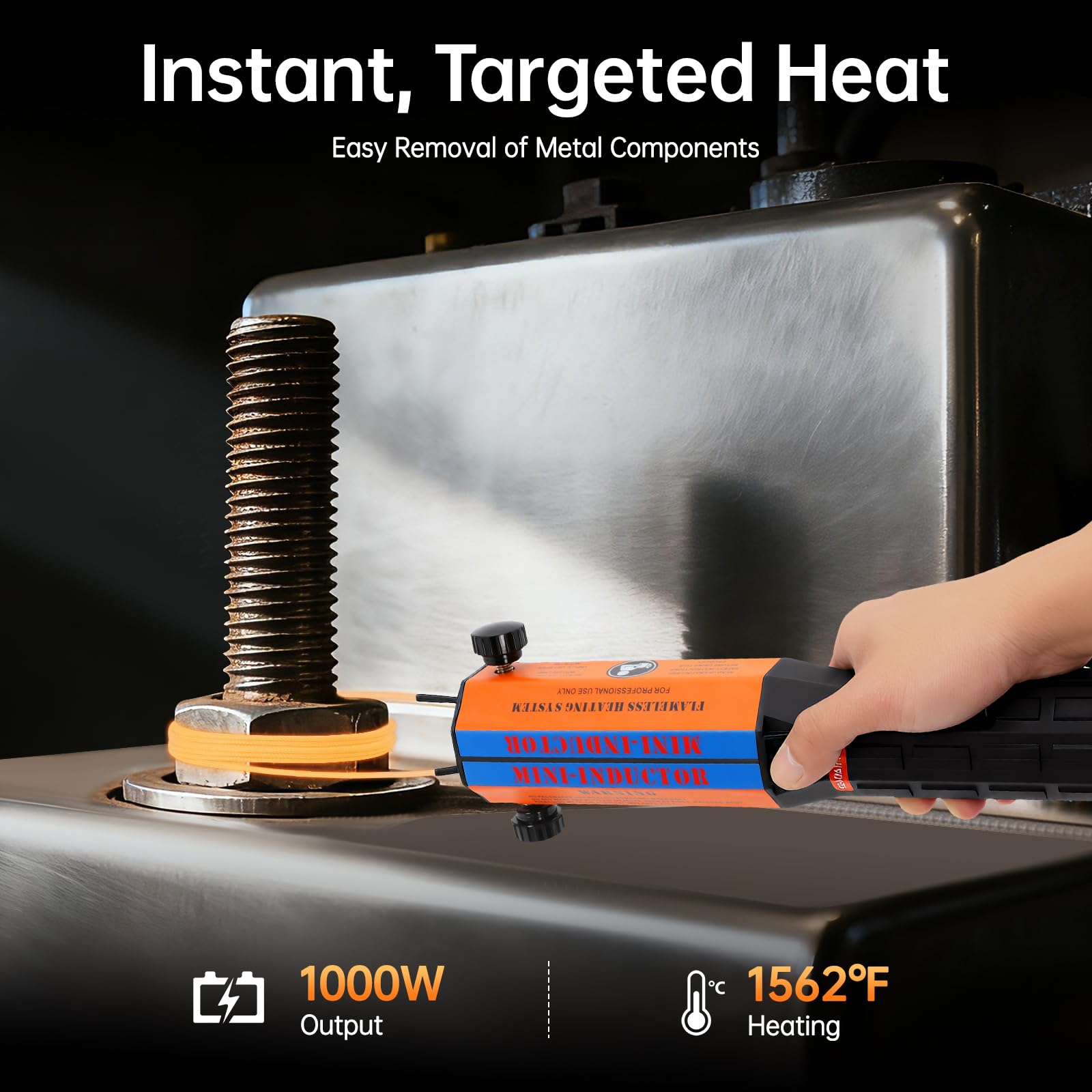 Induktionsgerät kfz 1000W Magnetische Induktionsheizgerät kfz 850℃ Induktion Heizgerät Kfz Induktions Schraubenlöser mit 10 Heizspulen Schrauben Erhitzer Induktionsheizlüfter für Metall