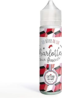 LE COQ QUI VAPE E-liquide pour cigarette électronique, Charlotte aux Fraise Sans nicotine ni tabac