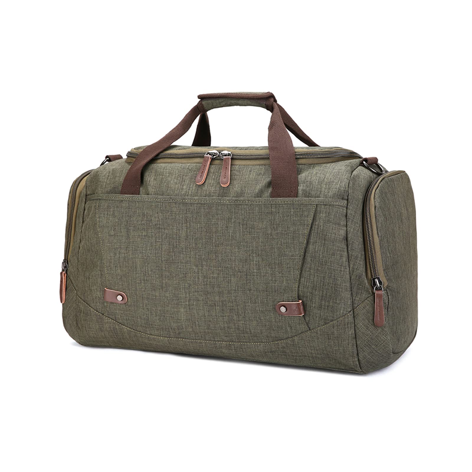 FANDARE Bolsa de Viaje Bolsa de Deporte Hombre Bolsa de Lona Maleta Grande Bolsa de Fin de Semana para Hombres y Mujeres Bolso Overnight Senderismo Maleta de manomochila de Viaje Verde A