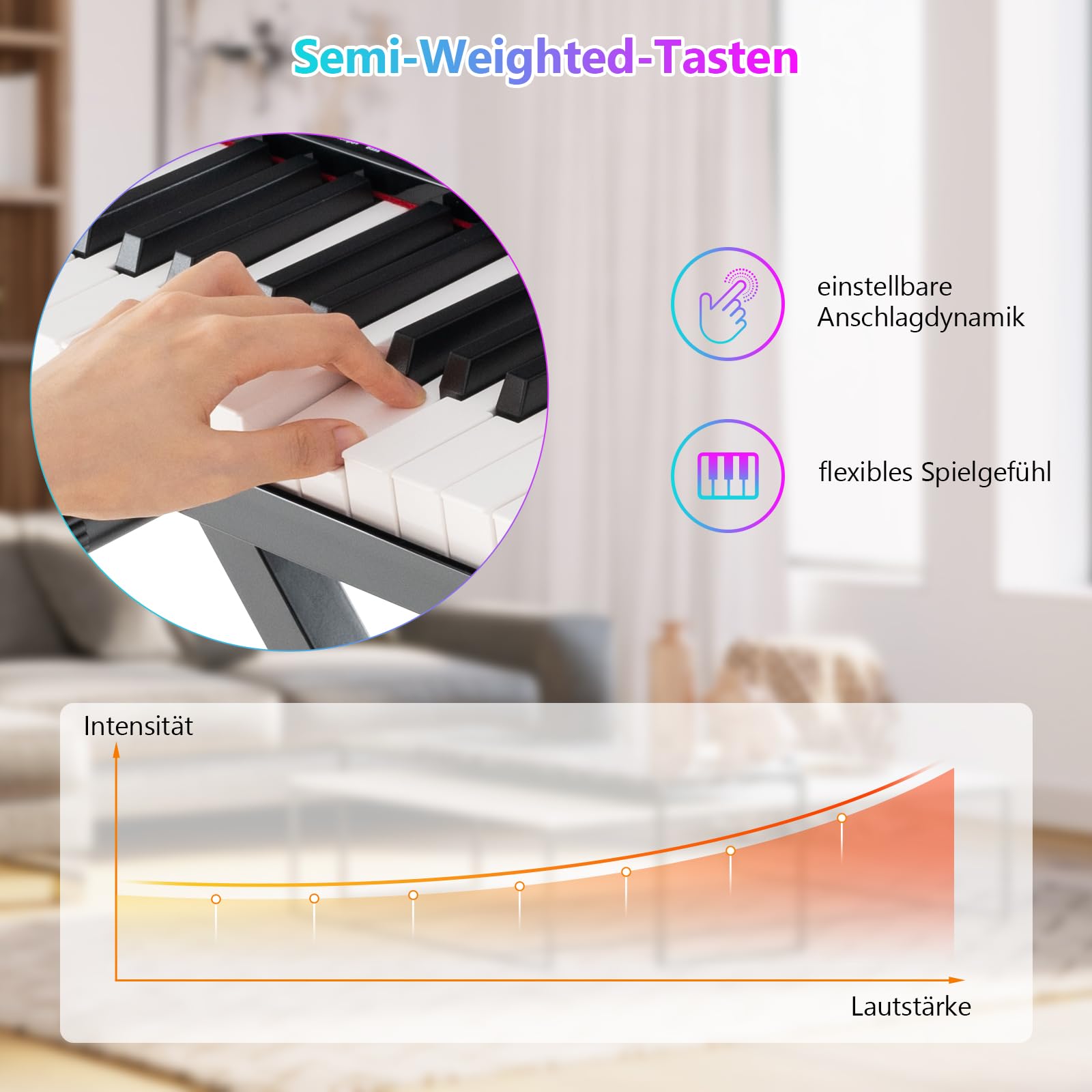 DREAMADE 61 Tasten Keyboard Klavier, Piano Keyboard mit Ständer & Hocker, 61-digitales Klavier-Set mit halbgewichteten Tasten, drahtlose MIDI-Audio-Funktion, Notenständer, Sustain-Pedal, Schwarz