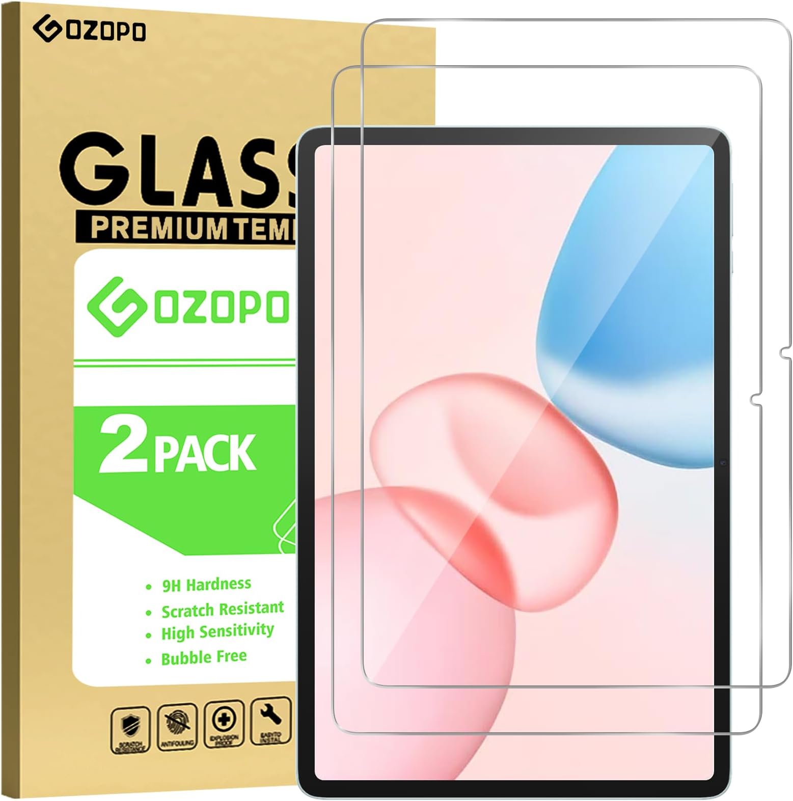 2-Pack Screen Protector for HONOR Pad 10 / HONOR Pad 9 (12.1 Inch) | 9H Hardness Anti-Scratch HD Clear Tempered Glass Film