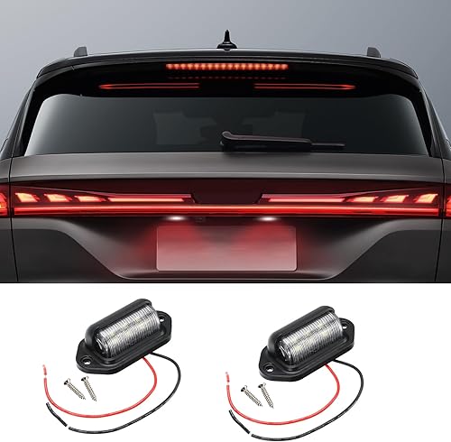 Miniatura 8 de 2 luces LED para matrícula, 12 V-24 V, amarillo ámbar, luz trasera, impermeable, 6-SMD, lámpara trasera para camión, SUV, remolque, camiones y barcos