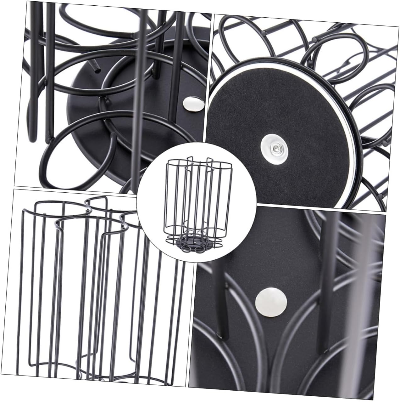 Luxshiny Metal Organizer Capsule Holder Rotate Rack Coffee Capsule Storage Stand Display Rack Office Storage