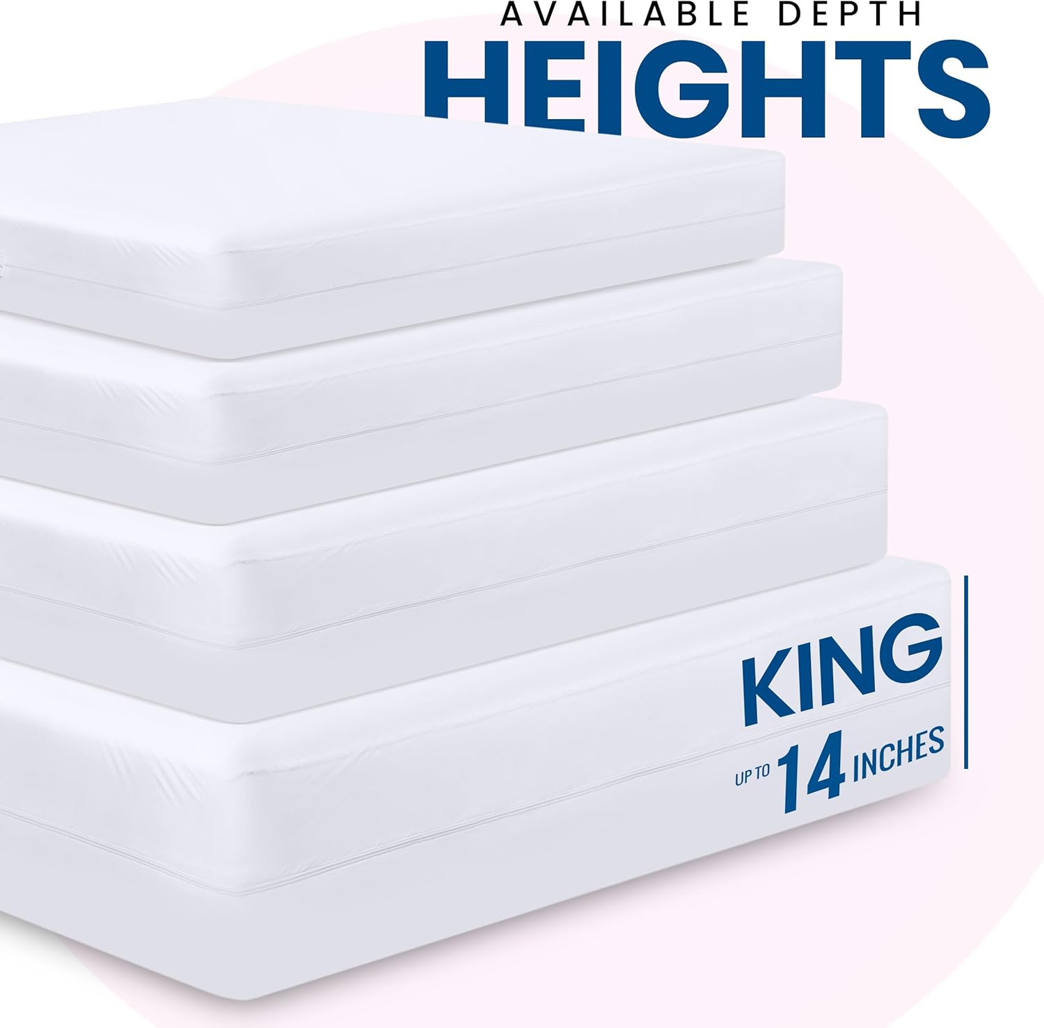 Utopia Bedding Premium Waterproof Bed Bug Mattress Cover, King Zippered Mattress Protector, 14 Inches Deep, Dust Mite Proof 6-Sided Mattress Encasement for Bed